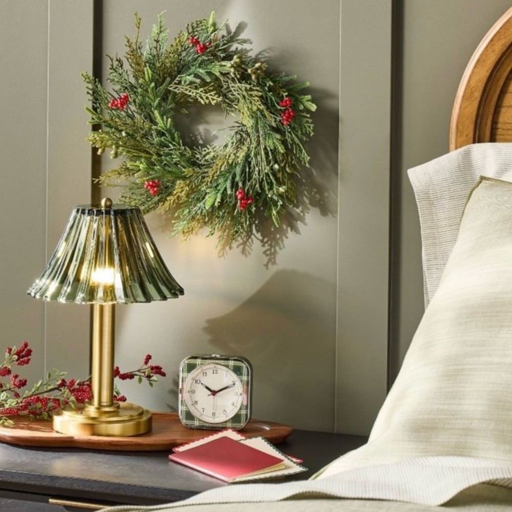 NEW Rechargeable Glass Shade Table Lamp Green - Hearth & Hand™ with Magnolia - Picture 2 of 4